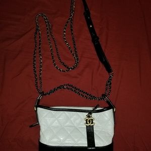 Chanel black and white small Gabrielle hobo handba